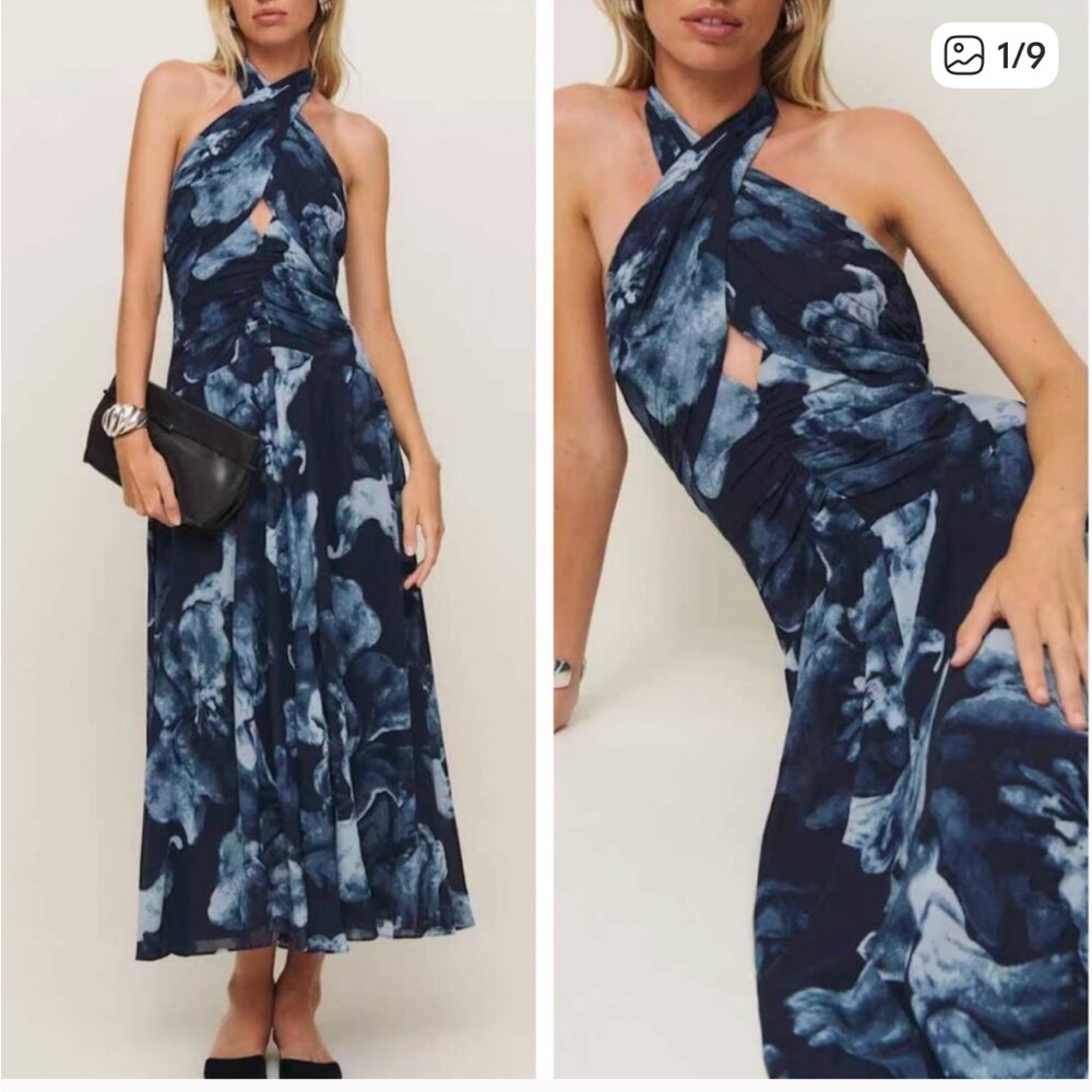 Reformation Cari dress midnight rose